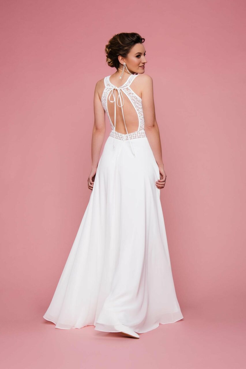 Brautkleid mit Rückenausschnitt – Boho Traum mit Spitze & viel Transparenz – Alea